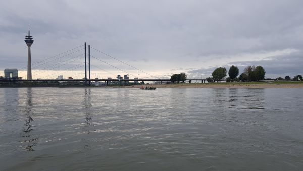 Duesseldorf Ruderboote Rhein 2019