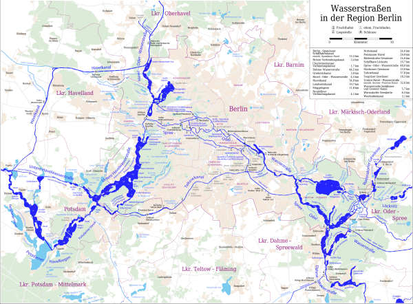 Karte Berlin Wassersportkarte