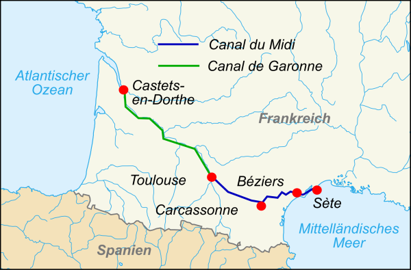 Karte Canal du Midi