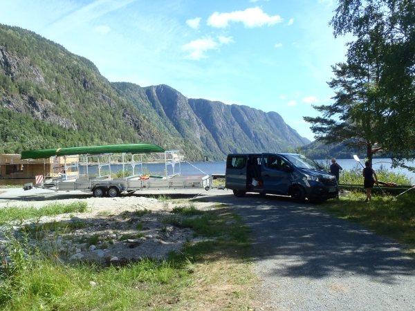 Ruderboot am Anfang des Telemarkkanals 2018