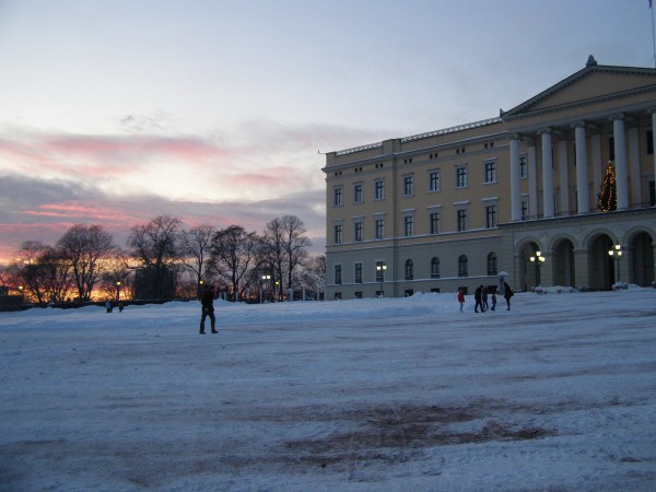 Sonnenuntergang Oslo Schloss 2009