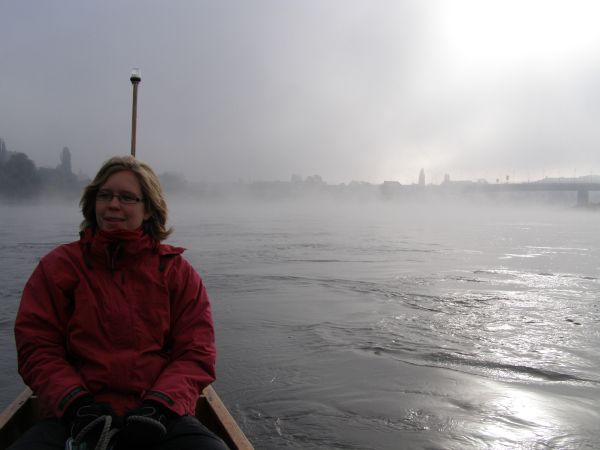 Sophie im Nebel bei Meissen Moldau Elbe 2010