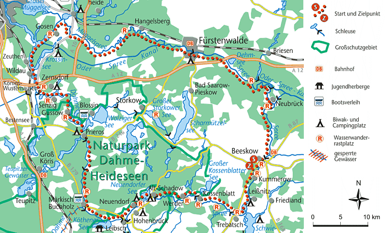 Landkarte Dahme-Spree-Umfahrt