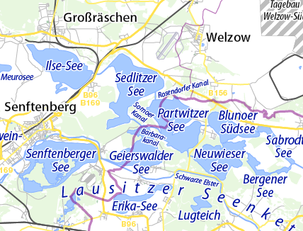 Karte Lausitzer Seenland