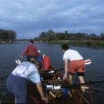 Ruderboot treideln auf der Gülper Havel