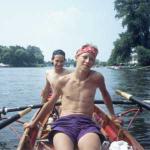 Ruderer bei warmen Wetter