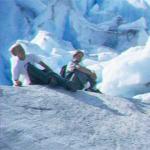 Ruderer vor Gletscher