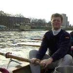 Barke in Dresden beim Rudern