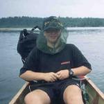 Geert mit Mückennetz