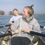 Ruderboot auf der Elbe