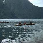 Ruderboote auf dem Fjord