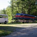 Bootsanhänger beim Polizeiruderclub in Stockholm