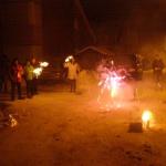 Ruderer mit Wunderkerzen Ruderclub Kleinmachnow