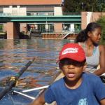 Jonathan Nirina Ruderboot vor der Machnower Schleuse 2012