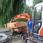 Jonathan mit Bagger Spreewald 2012