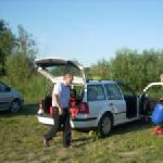 Gepaecktransport zu den Booten Weichsel 2013