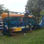 Abbau Behelfsdach Bootshalle Drachenboot-Rudercup 2013