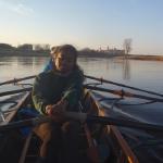 Anfahrt auf Torgau im Ruderboot Elbe 2015