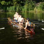 schwimmtest Heck um einen Ruderer entlastet