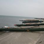 Ruderboote am Strand der Adria Po 2017