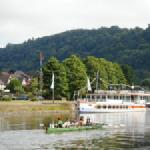 Ruderboot nach dem Start in Bodenwerder 2018