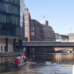 Ruderboot Alster vor der Rathausschleuse 2019