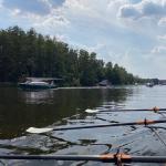 Motorboot Chaos vor der Machnower Schleuse Spreewald 2020