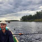 Lars im Ruderboot Inari 2022