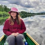 Steuerfrau Melina auf dem Ivalojoki 2022