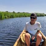 Johann im Ruderboot obere Trebel 2022