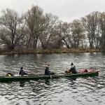 Ruderboot E-Zweier auf dem Elbe-Havel-Kanal November 2022