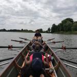 Ruderer im Boot Pause Marathon 2022