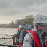 Ruderer im Regen auf der Weser 2023