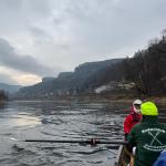 Ruderboot im Elbsandsteingebirge