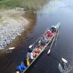 Ruderboot in der Einfahrt zum Raikkuun Kanava