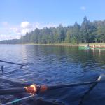 E-Dreier Ruderboot mit Gepäck