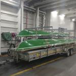 Ruderbootsanhänger auf der Fähre