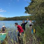 Windschatten hinter einer Insel