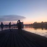 Baden vom Ruderbootsteg zur Sonnenwende