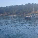 Ruderboot ziemlich weit draußen